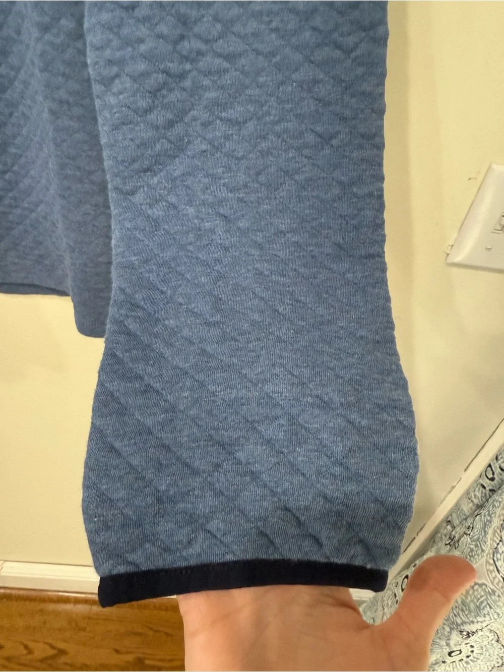 J. Crew Men's Quilted Half-Zip Pullover Sweater - Dusty Blue